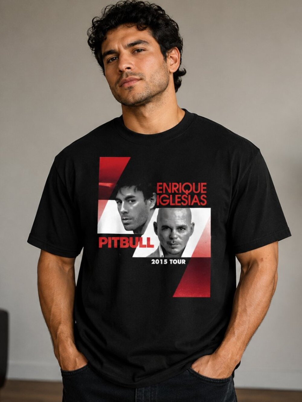 🎵 Enrique Iglesias & Pitbull 2015 Concert T Shirt XL
